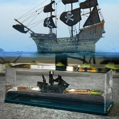 Indestructible Black Pearl Fluid Ship Liquid Drift Bottle Barcos Floating Titanic Boat Living Room Decorations Desk Accessories