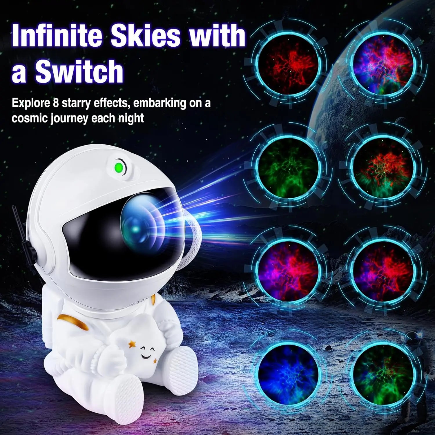 Astronaut Star Projector – Galaxy Light with Nebula & Stars 🌠 | Kids & Adults Room Decor | Perfect Gift