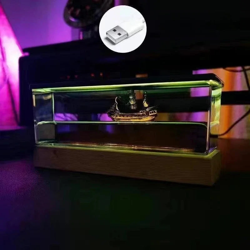 Indestructible Black Pearl Fluid Ship Liquid Drift Bottle Barcos Floating Titanic Boat Living Room Decorations Desk Accessories