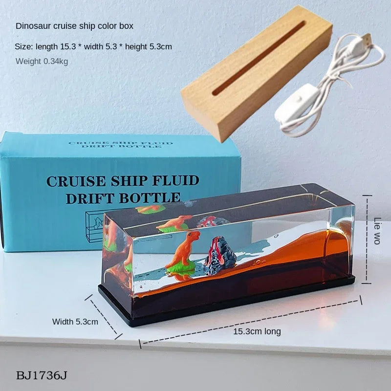 Indestructible Black Pearl Fluid Ship Liquid Drift Bottle Barcos Floating Titanic Boat Living Room Decorations Desk Accessories