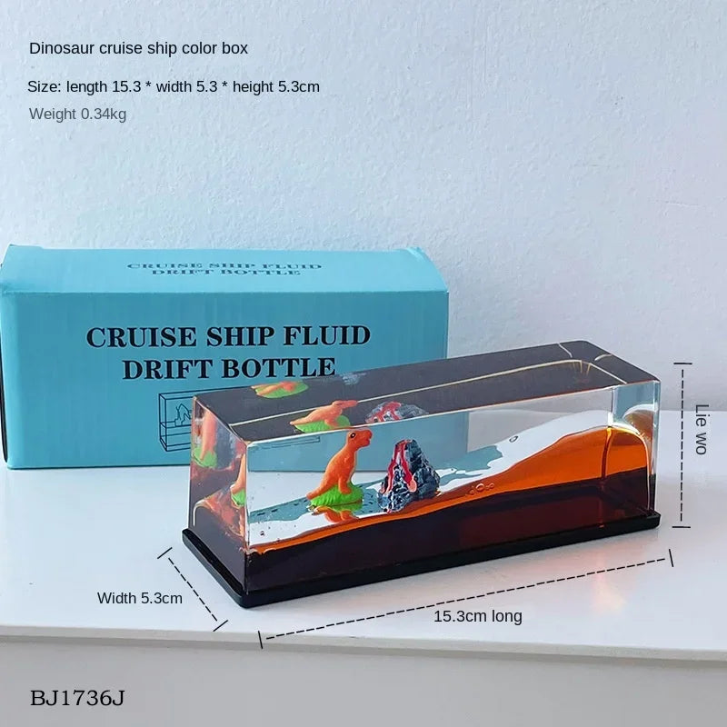 Indestructible Black Pearl Fluid Ship Liquid Drift Bottle Barcos Floating Titanic Boat Living Room Decorations Desk Accessories