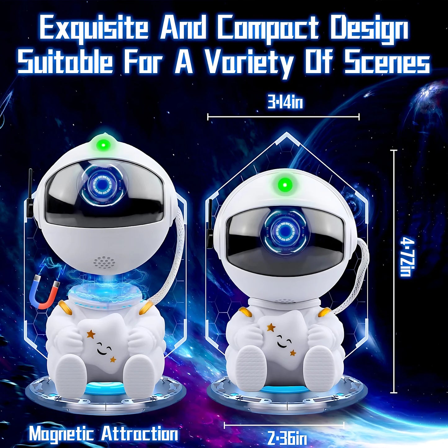 Astronaut Star Projector – Galaxy Light with Nebula & Stars 🌠 | Kids & Adults Room Decor | Perfect Gift
